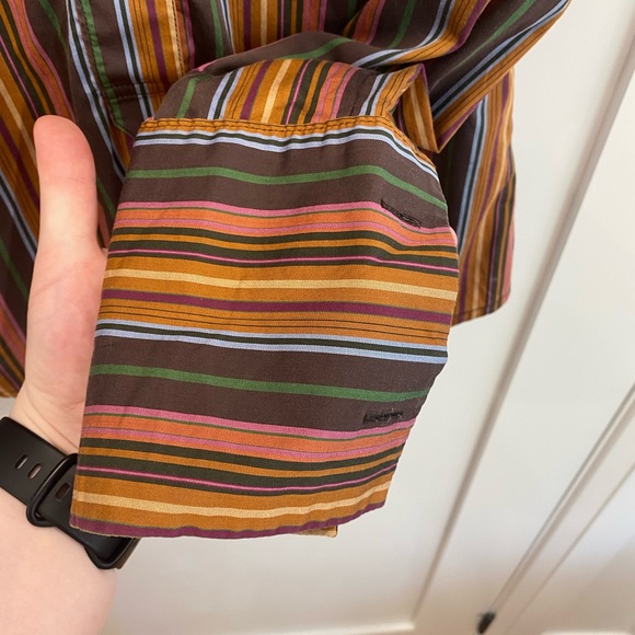 3/$12 Zara Striped halfway button up blouse - Picture 2 of 4